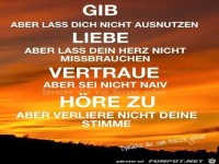 Gib aber lass dich nicht ausnutzen