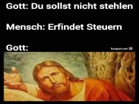 Witziger Vergleich von Geboten und Steuern