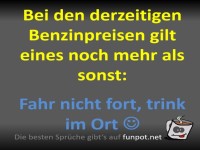 Bleib daheim, spar Sprit!