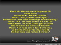 Kauft ein Mann einen Stringtanga f�r seine Frau!