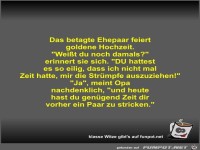 Das betagte Ehepaar feiert goldene Hochzeit