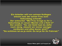 Ein Arbeiter will von seinem Kollegen wissen was der seiner