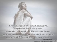 Frauen fangen erst an zu berlegen.....