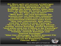 Ein Mann geht mit seinem achtj�hrigen Sohn in den Supermarkt