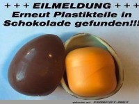 Plastikteile in Schokolade entdeckt!