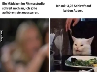 Lustige Sehst�rken-Meme mit Katze