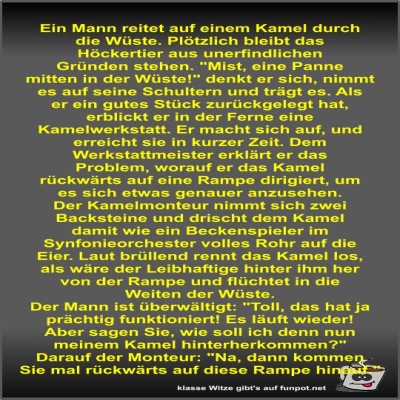 Ein-Mann-reitet-auf-einem-Kamel-durch-die-W&uuml;ste.jpg von Fossy