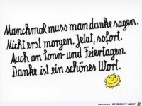 Manchmal muss man danke sagen
