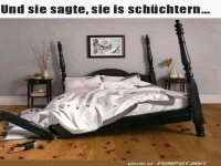 Amüsanter Moment im Schlafzimmer