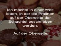 Pralinenbeschreibung auf der Oberseite