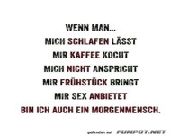 Bedingungen f�r einen Morgenmenschen