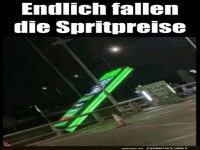 Spritpreise fallen wortwrtlich
