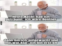 Lustiger Rentnertraum-Meme