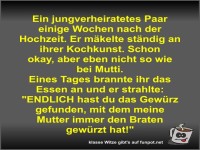 Ein jungverheiratetes Paar einige Wochen nach der Hochzeit