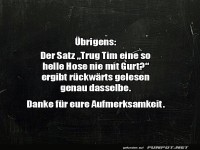 Palindrom-Profi auf frecher Hose