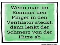 Sommertrick mit Finger und Ventilator