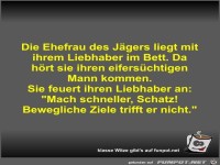 Die Ehefrau des J�gers liegt mit ihrem Liebhaber im Bett