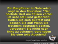 Ein Bergf�hrer in �sterreich sagt zu den Touristen