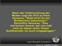Nach der Untersuchung der Mutter sagt der Arzt zu klein...