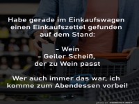 Einkaufszettel der besten Sorte entdeckt!