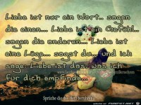 Liebe ist nur ein Wort, sagen die Einen