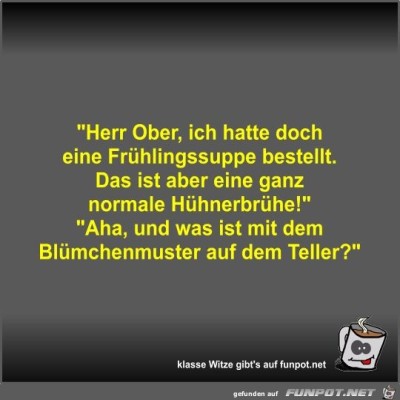Herr-Ober,-ich-hatte-doch-eine-Fr&uuml;hlingssuppe-bestellt.jpg von Fossy