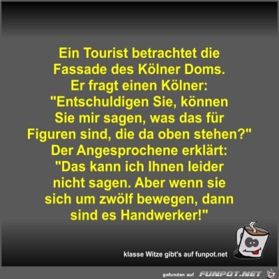 Ein-Tourist-betrachtet-die-Fassade-des-K&ouml;lner-Doms.jpg von Fossy