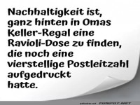 Nachhaltigkeit in Omas Keller