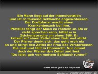 Ein Mann liegt auf der Intensivstation und ist an tausend...