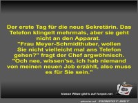 Der erste Tag fr die neue Sekretrin