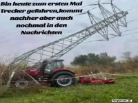 Traktorunfall mit Strommast