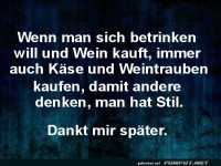 Wein, K�se und der Schein des Stils