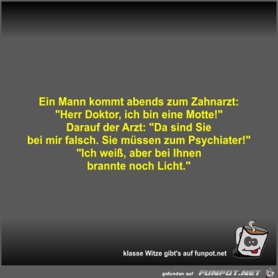 Ein-Mann-kommt-abends-zum-Zahnarzt.jpg von Fossy