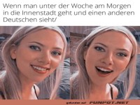 Lustige Reaktion auf eine unerwartete Begegnung