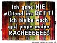 Ich gehe NIE wuetend ins Bett