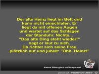 Der alte Heinz liegt im Bett und kann nicht einschlafen