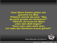 Zwei �ltere Damen gehen wie gewohnt ins Bett