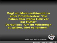 Sagt ein Mann entt�uscht zu einer Prostituierten