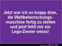 Weltbeherrschung scheitert an Lego-Teil