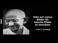 Satirisches Gandhi-Bild mit falschem Zitat