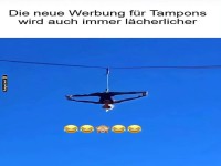Lustige Parodie auf Werbung