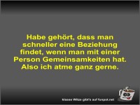 Habe gehrt, dass man schneller eine Beziehung findet, wenn