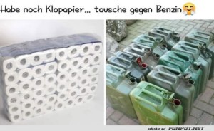 fun-Bild: Tauschhandel 2.0: Klopapier gegen Benzin!