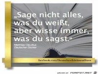 sage nicht alles was du wei�t