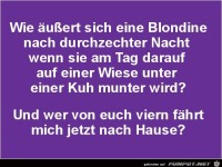 wie ussert sich eine Blondine ????.....