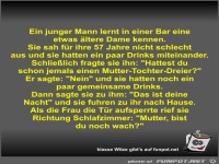 Ein junger Mann lernt in einer Bar eine etwas �ltere Dame...