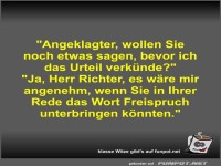 Angeklagter, wollen Sie noch etwas sagen, bevor ich das...