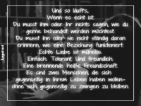 ber echte Liebe und Freundschaft