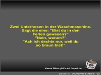 Zwei Unterhosen in der Waschmaschine