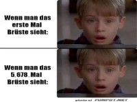 Lustige Reaktion auf wiederholte Erlebnisse